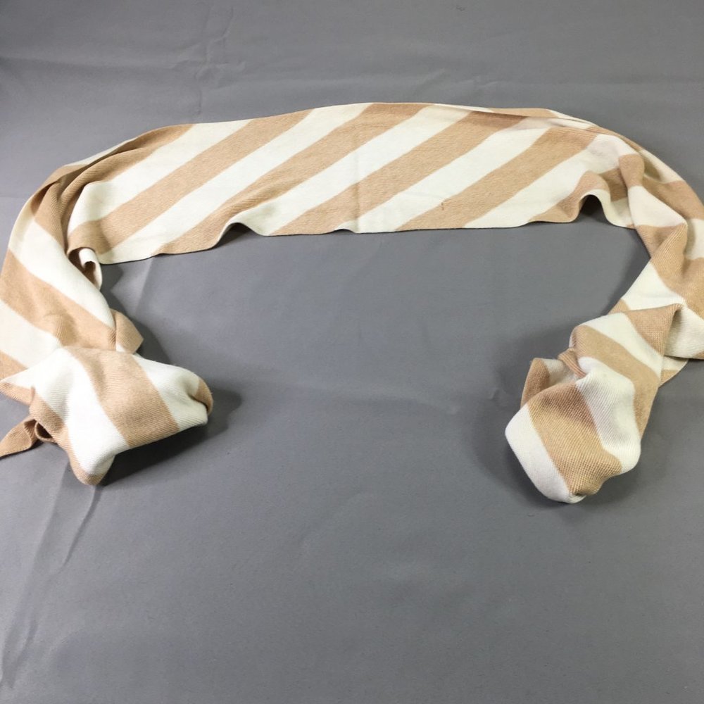 Gap Womens Scarf Brown Beige Stripe Knit‎ Casual Comfort Neck Warmer #0452